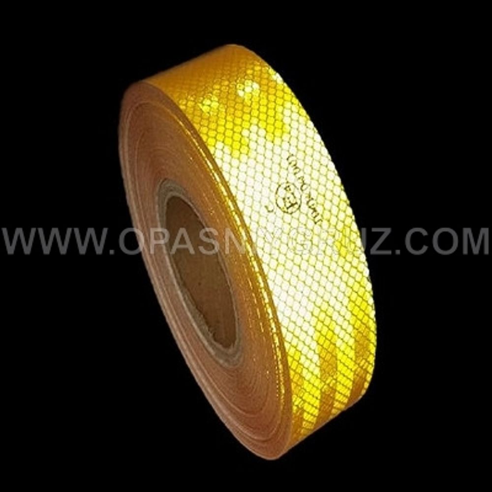 Светоотражающая лента жёлтая 50 мм х 25 м