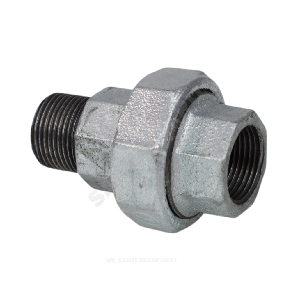 Соединитель прямой американка чугун оц Ду 15 (1/2") ВР/НР Fittex PLUS