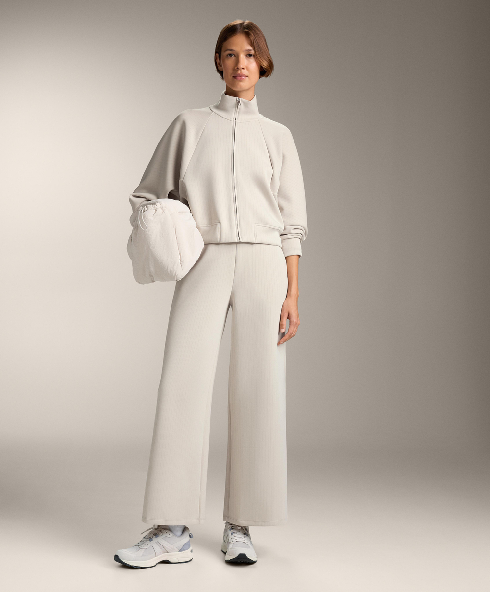 OYSHO Брюки прямого кроя с полосками из модала, светлый экрю