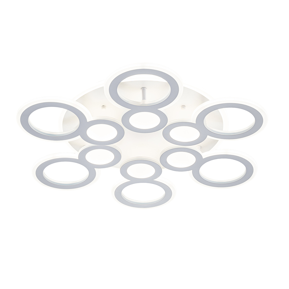 Потолочный светодиодный светильник 94Вт, 8657Лм, 3000-6000К, Ra>80, изменение цветовой температуры, металл/акрил, белый