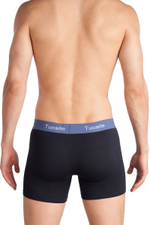 Черные трусы-боксеры с цветной резинкой (Размер: L) (Цвет: голубой)