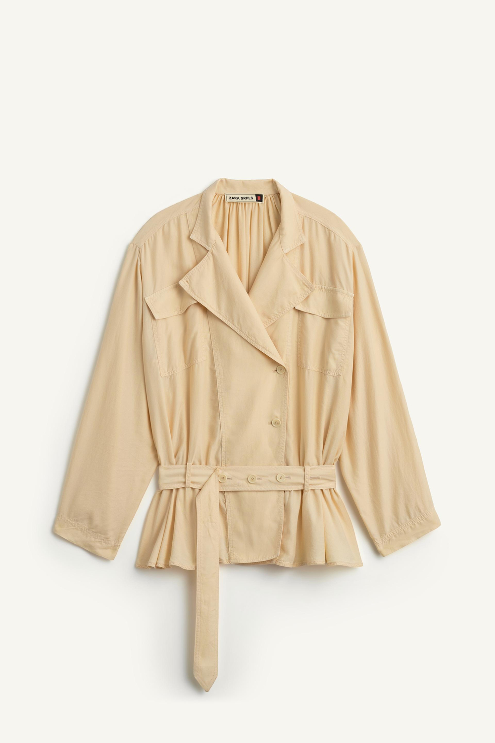 ZARA ЖАКЕТ СВОБОДНОГО КРОЯ, ЭКРЮ