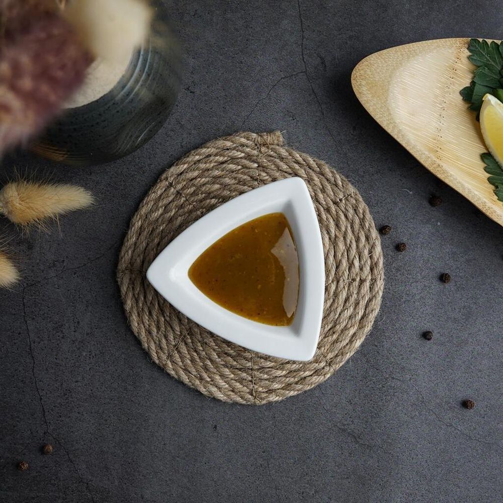 Соусник 20 мл 8*8 см h2,5 см Mini Mix треугольник белый фарфор P.L. Proff Cuisine [6]