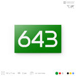 Номер на дверь 643, табличка на дверь для офиса, квартиры, кабинета, аудитории, склада, зеленая 120х70 мм, Айдентика Технолоджи