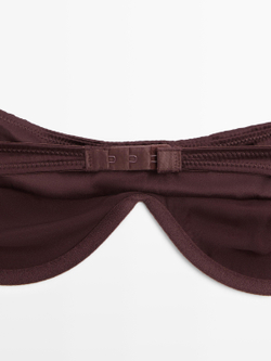 Massimo Dutti Топ-бандо с контрастной деталью, коричневый