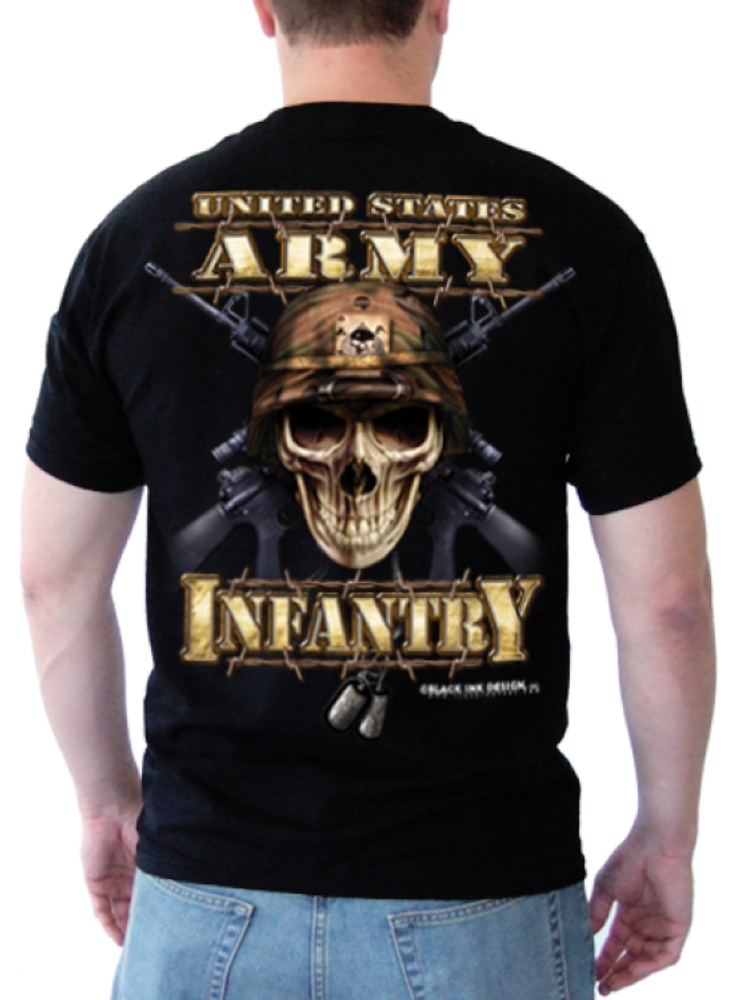 Футболка Black Ink Design Army Infantry Skull (Черная)