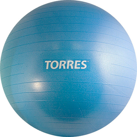 Мяч гимн. TORRES, AL121175BL, диам. 75 см, эласт. ПВХ, с защ.от взрыва,с насосом, голубой