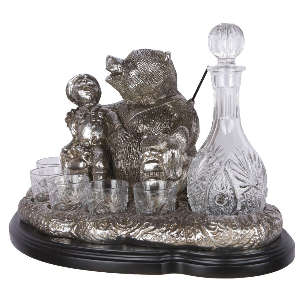 Набор питейный На привале Охотник и Медведь
