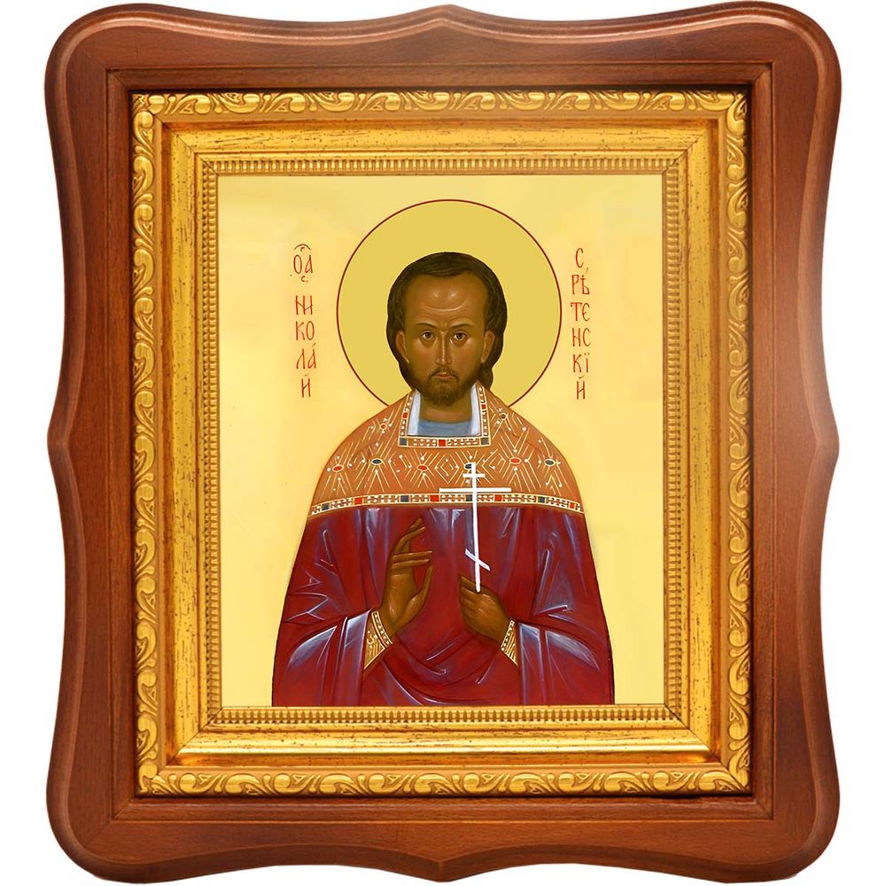 Николай Сретенский священномученик. Икона на холсте.
