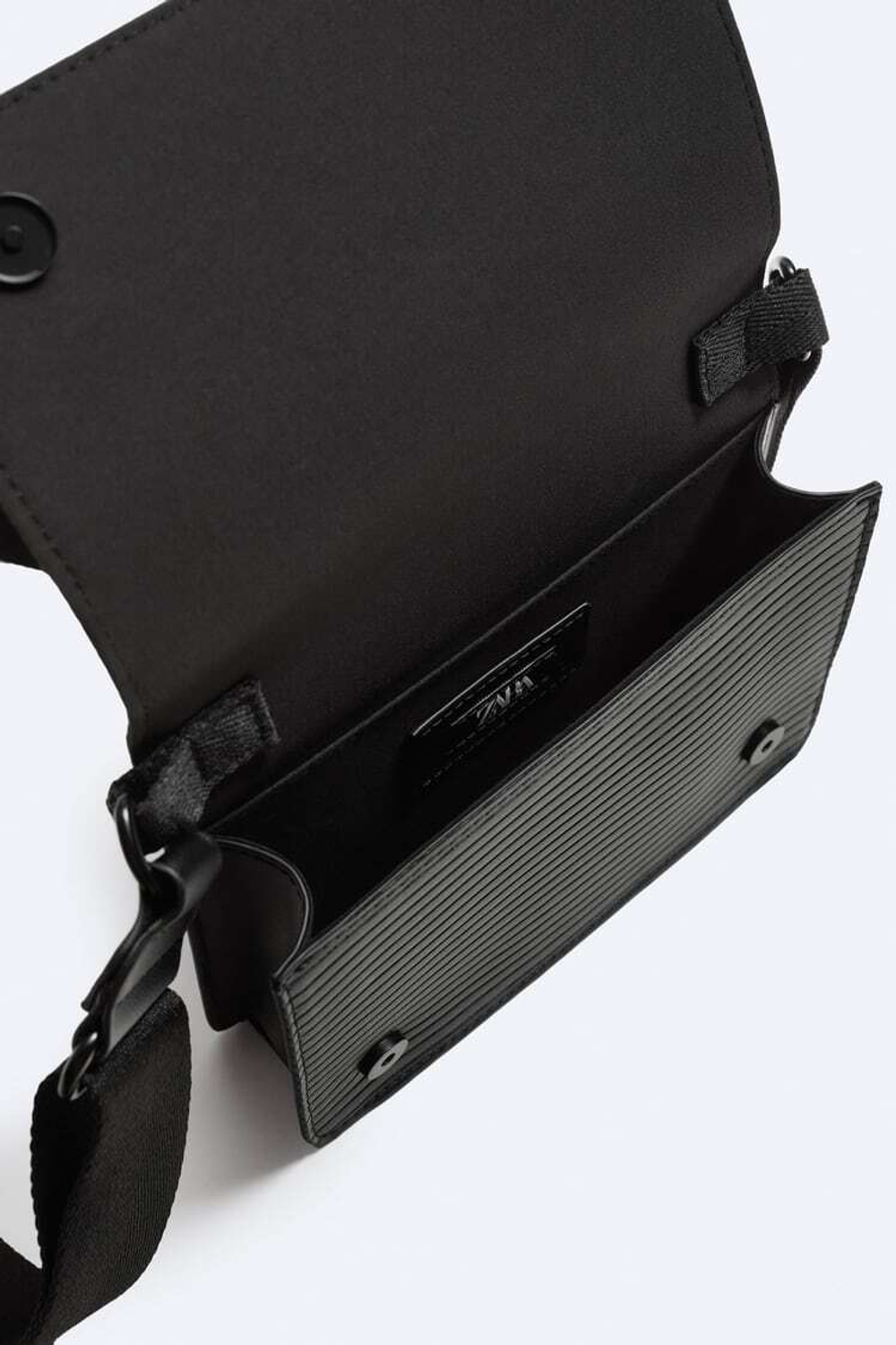 ZARA МИНИ-СУМКА С ПЛЕЧЕВЫМ РЕМНЕМ, ЧЕРНЫЙ