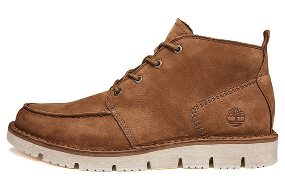 Timberland Casual Leather Shoes Men"s High top Brown