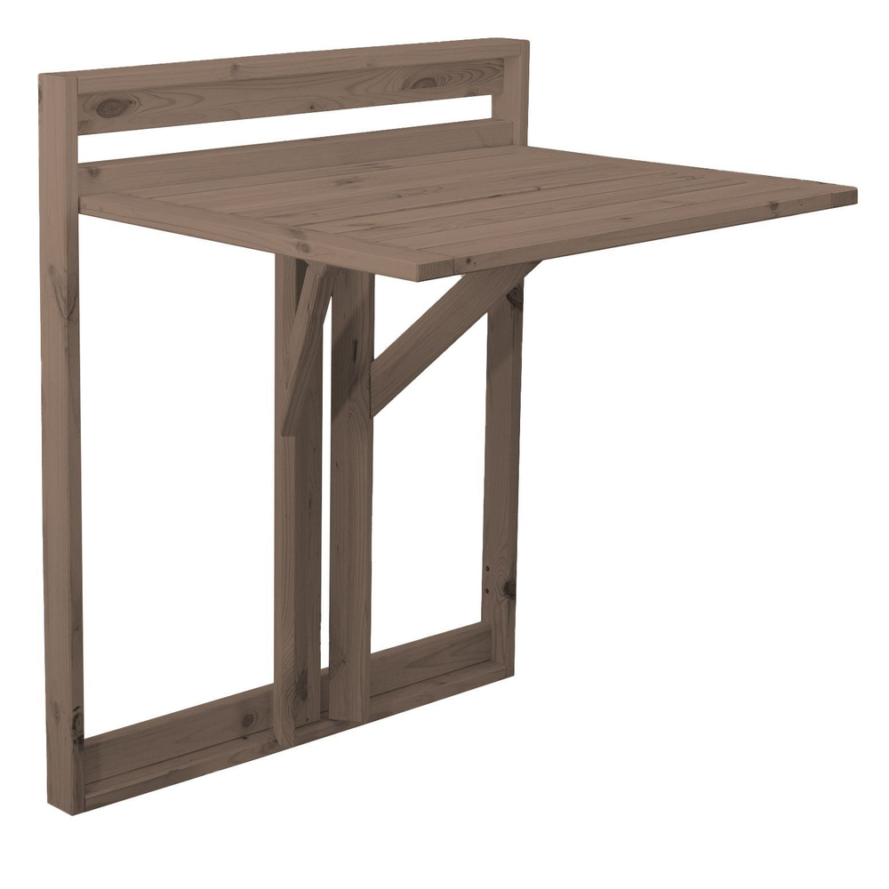 Стол садовый деревянный Эпларо откидной на стену 76х64 на балкон, для сада, массив сосны,венге