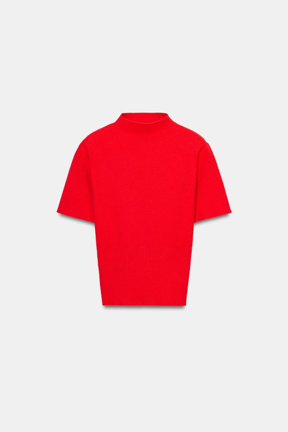 ZARA ТРИКОТАЖНЫЙ ТОП, КРАСНЫЙ