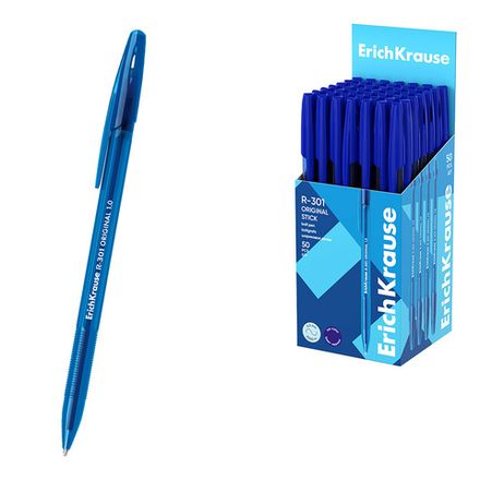 Ручка шариковая ErichKrause R-301 Stick Original синяя, 1.0мм, 1шт.