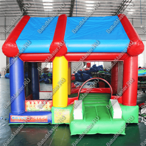 Батут "Домик в деревне с крышей" 3.5*3*2.7 м