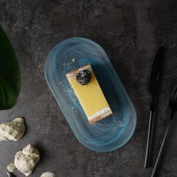 Блюдо овальное 21*11,5*2 см   матовое стекло P.L. Proff Cuisine [6]