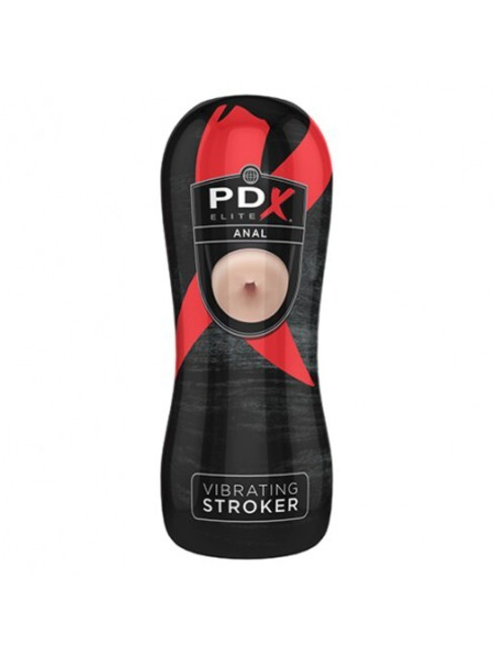 Мастурбатор-анус в тубе с вибрацией PDX ELITE Vibrating Anal Stroker (Цвет: черный с телесным)