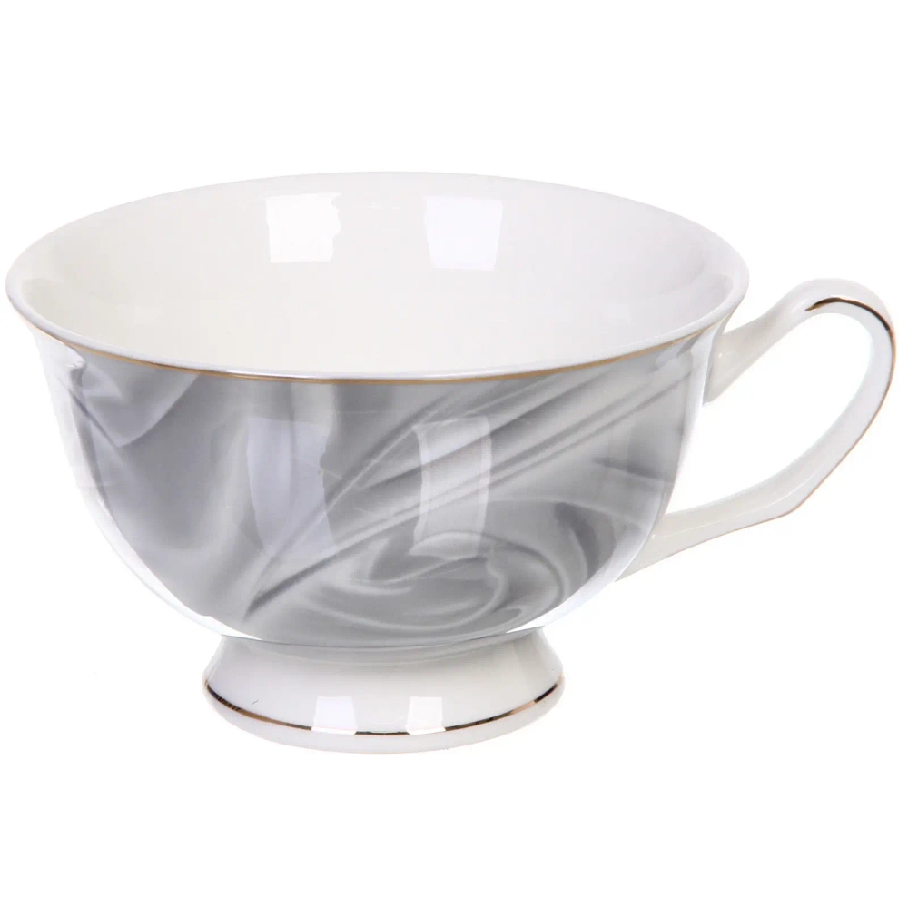 Чайная пара «Поэзия» (кружка 220мл, блюдце,ложка) серая