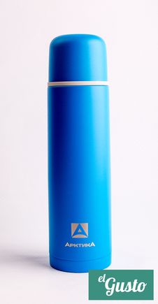 Термос бытовой вакуумный для напитков «Арктика», синий 1 литр