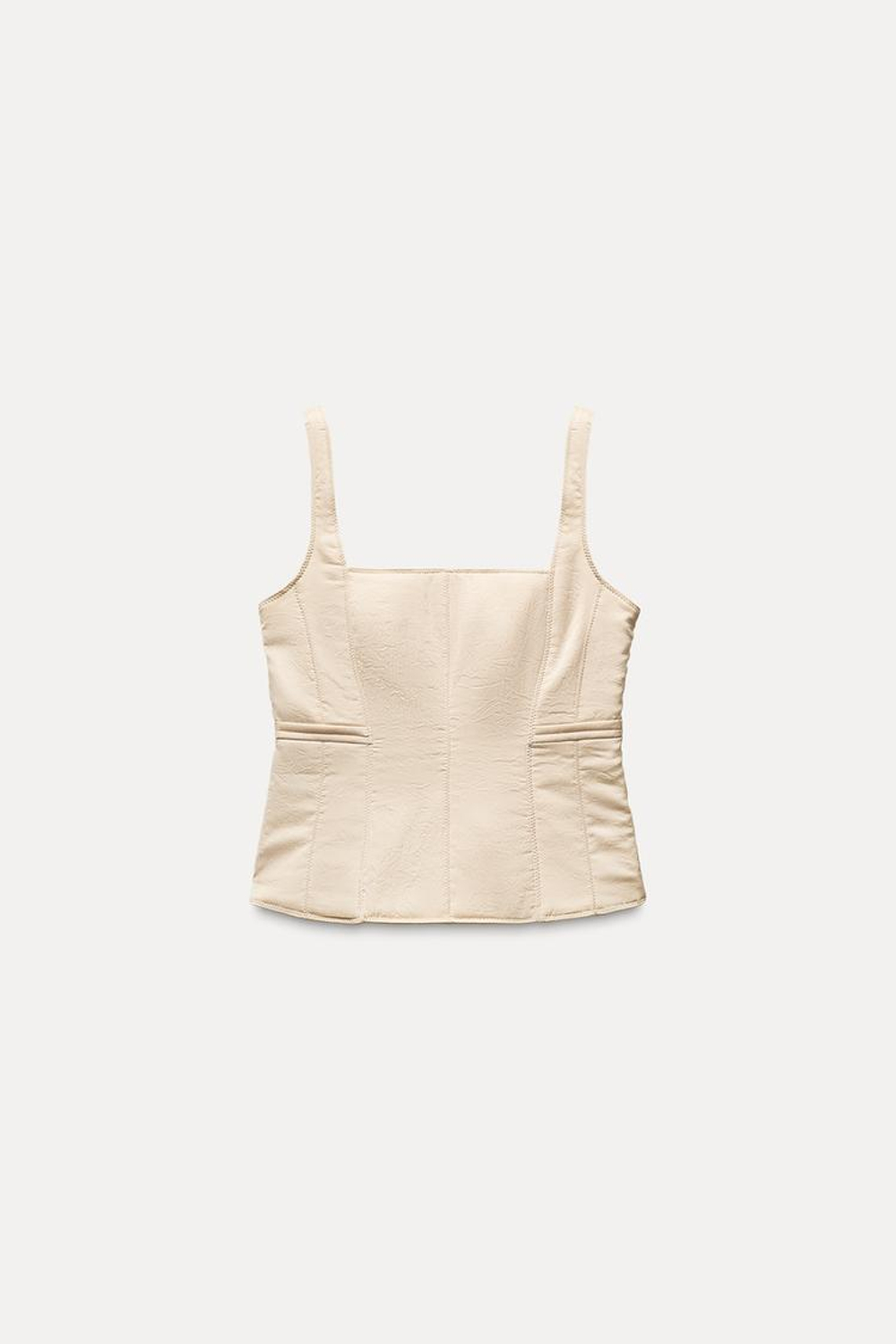 ZARA СТЕГАНЫЙ ТОП БЮСТЬЕ, ТЕЛЕСНО-РОЗОВЫЙ