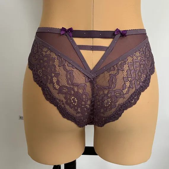 Кружево эластичное фиолетовое темное 20 см, Китай