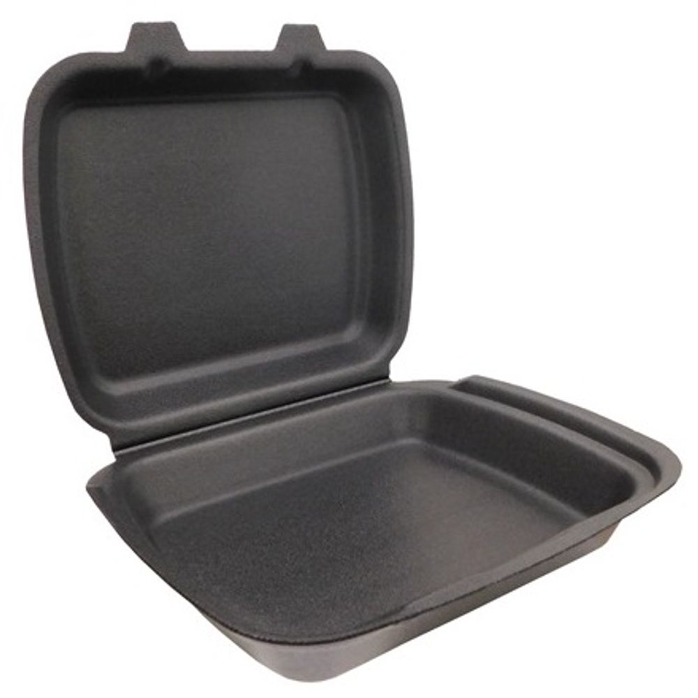 Ланч-бокс ЧЕРНЫЙ 2-замка (130шт) ОДНОСЕКЦИОННЫЙ