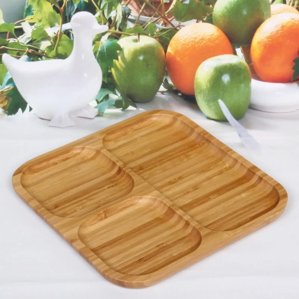 Менажница бамбуковая «SHEF» 24,5*24,5см 3секции