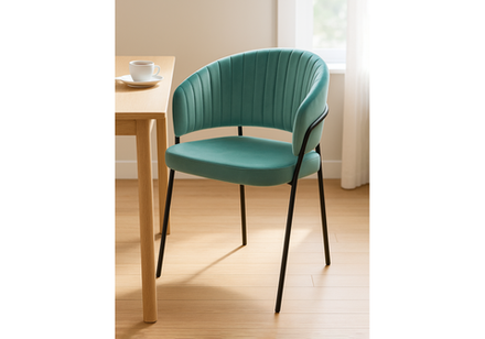 Стул на металлокаркасе Woodville Лео зеленый brandy light 10, черный, ножки черные