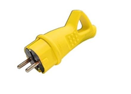 Вилка с ушком "UNIVersal" каучук c/з 16А 250В IP44 цвет желтый 1/40