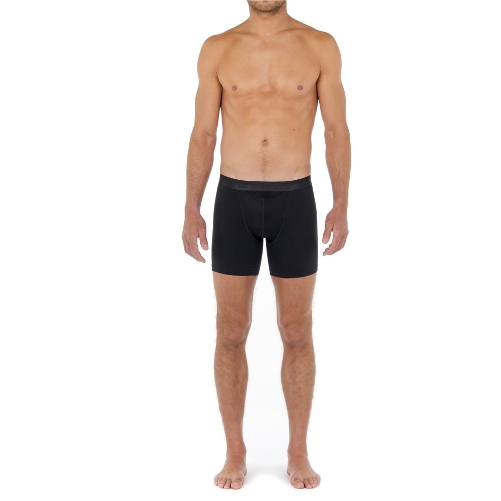 Мужские трусы боксеры удлиненные черные HOM HO1 Long Boxer Briefs HO1 359519_400004