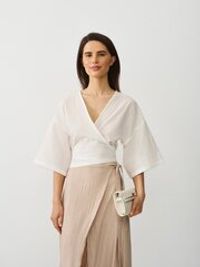 Топ на запах укороченный "Белый" женский