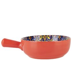 Кокотница с ручкой " " (красный) 21,5х16х5,8см v=700мл (подарочная упаковка)