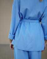 Блуза "Роскошь природы изо льна в голубом