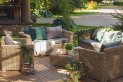 "Капучино Дабл" лаунж-зона из искусственного ротанга, цвет соломенный