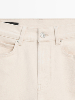 Massimo Dutti Джинсы прямого кроя со средней посадкой, кремовый
