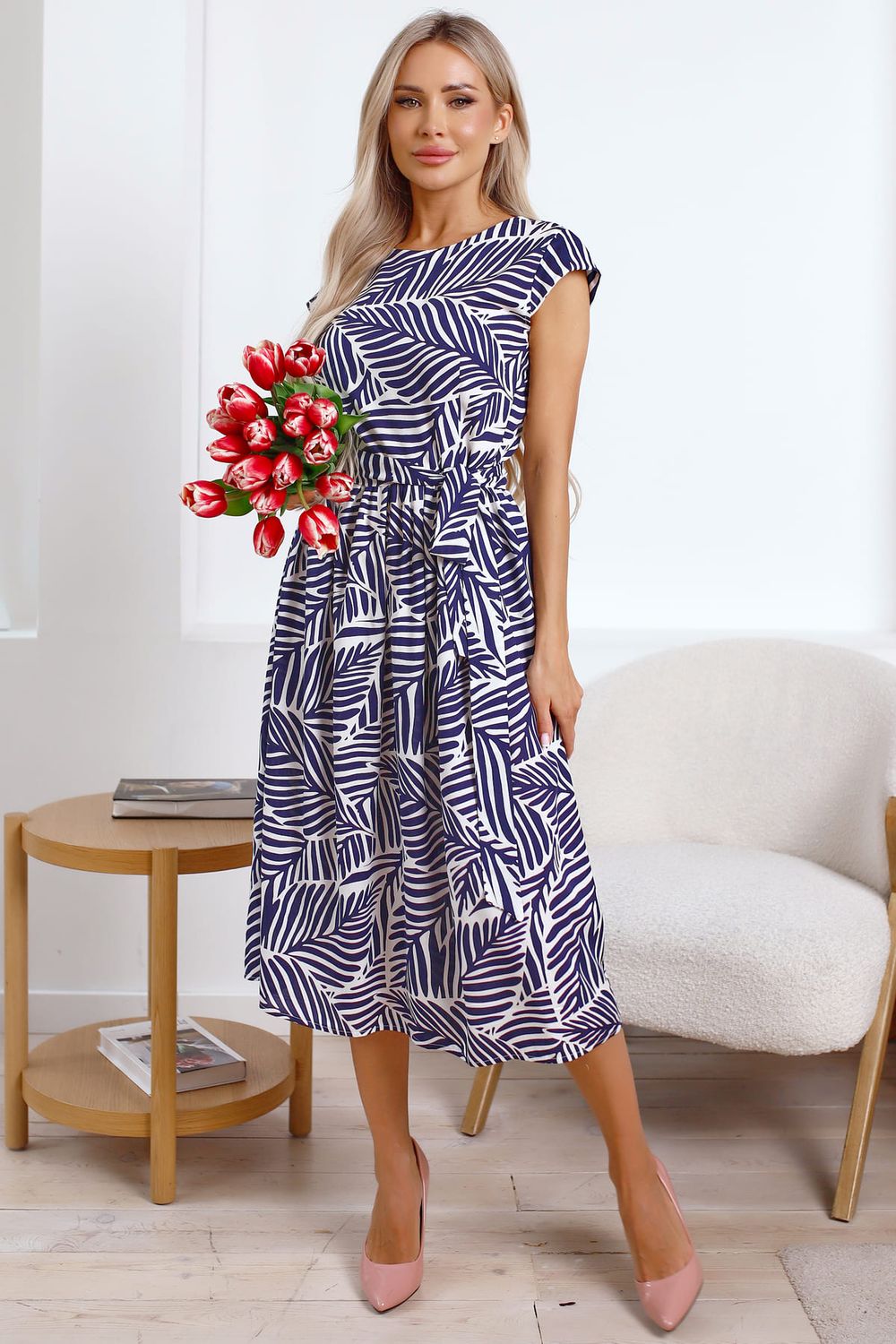 Платье Ольга (темно-синее/белое) П15885-45М LT Collection