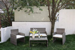 Набор мебели ротанг, 4 предмета, тёмно-серый, GM-M77