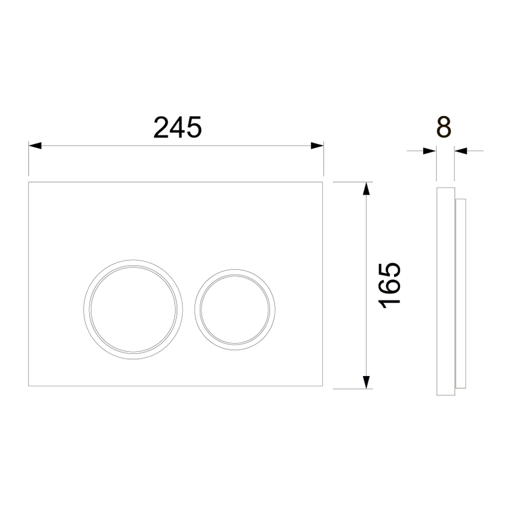 Панель смыва TECESpring с прямоугольными кнопками, Хром глянцевый, контур клавиш хром матовый