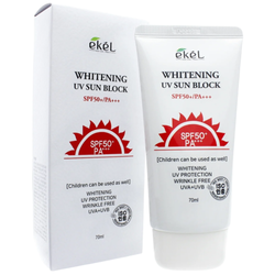 Солнцезащитный крем для лица с муцином улитки Ekel Whitening UV Sun Block SPF 50