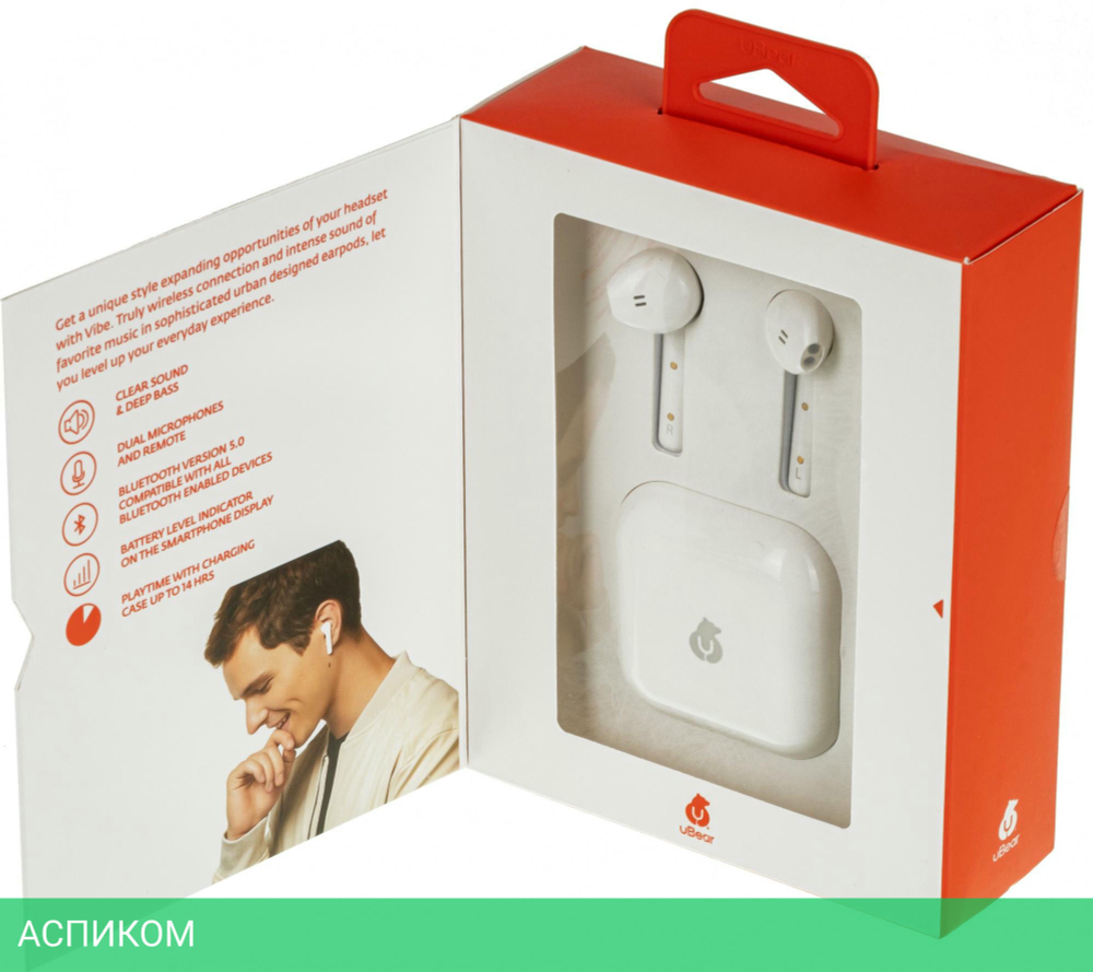 Наушники uBear Vibe белый (TW03WH01-BD)