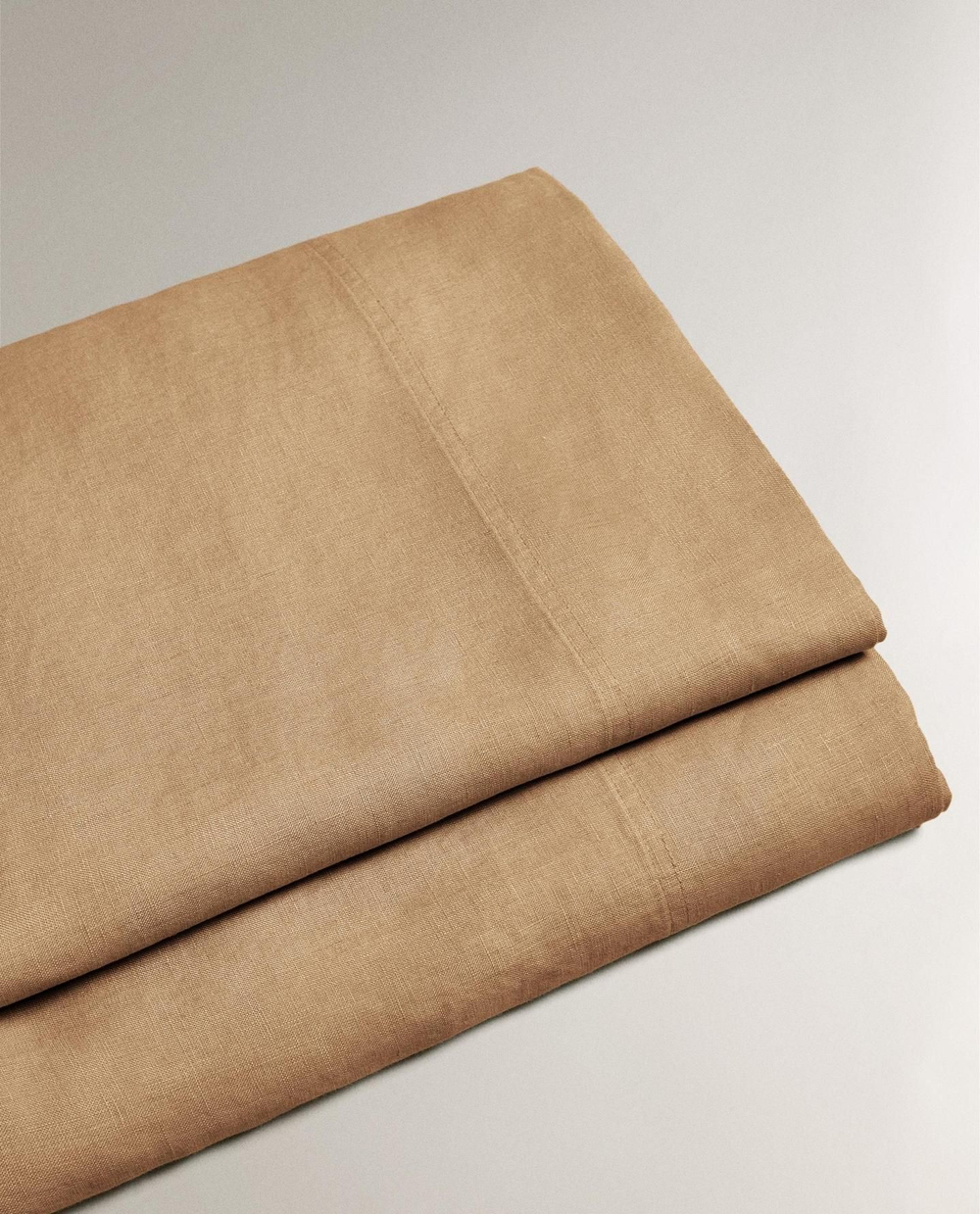 Zara Home - Простыня из постиранного льна (вес 140 гхм2), бежевый, 160x280 см
