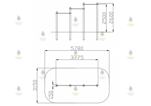 Воркаут «Турник тройной разноуровневый»
