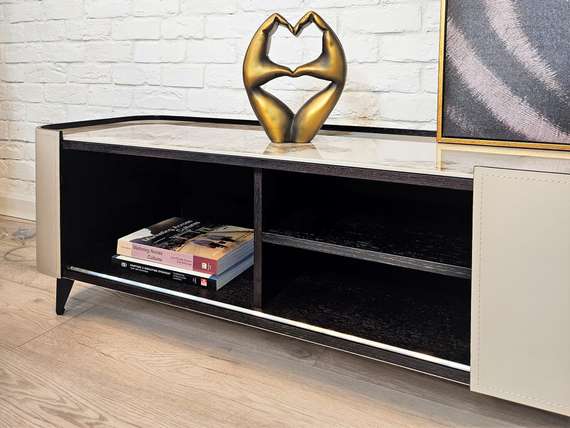 Тумба под ТВ 4190, 200х41 см, керамика Calacatta Borghini