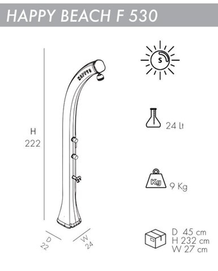 Душ солнечный Arkema Happy Beach F 530, антрацит