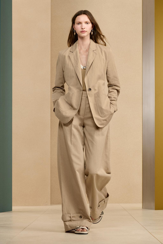 ZARA БРЮКИ ИЗ СМЕСОВОГО ЛЬНА, БЕЖЕВЫЙ