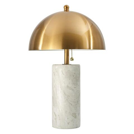 7088/2T MIDCENT ODL25 183 Настольный светильник с выкл. Бронзовый/металл/ белый мрамор IP20 2*LED E14 7W 220V RUFINA