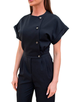 Комбинезон медицинский женский Dr. Nice DRN277 Beauty, черный, 46-48