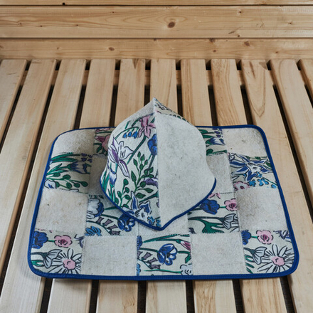 Набор для бани "Полянка", синий