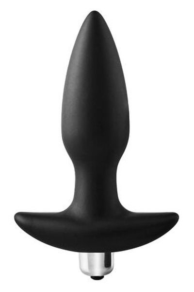 Черная анальная вибропробка FantASStic Vibrating Plug - 14 см. (Цвет: черный)