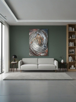 Картина "Кружево водных кругов" 50х60: Ручная уникальная эксклюзивная картина в единственном экземпляре